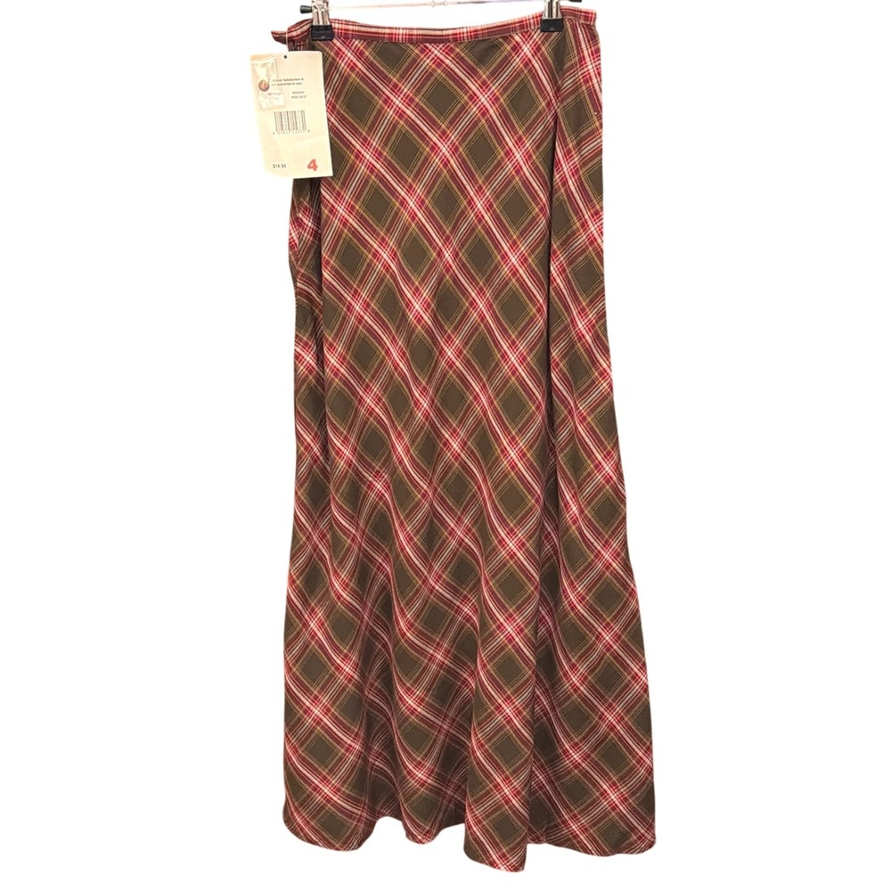 Vtg White Stag Deadstock Plaid Maxi Skirt Dark Academia Preppy Grunge 90s